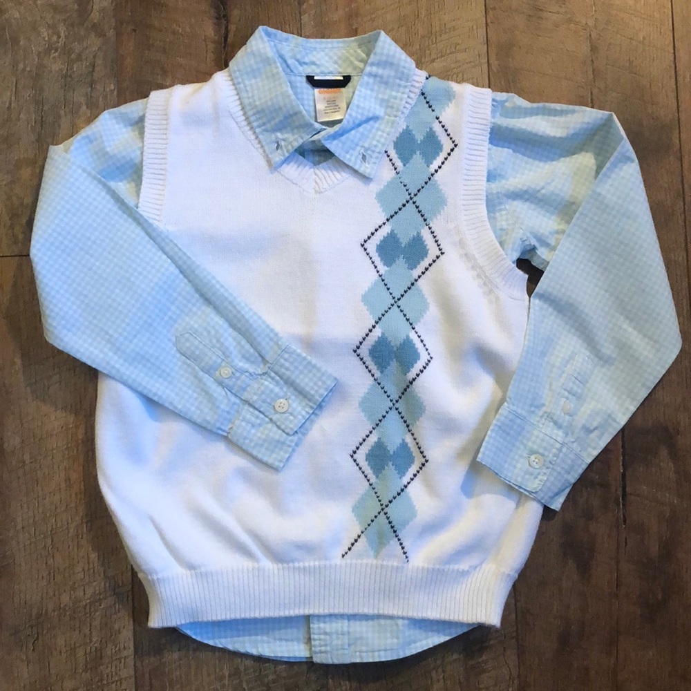 Gymboree button down dress shirt and sweater vest